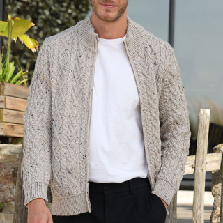 Veste Zippée Beige Chiné Inis Crafts