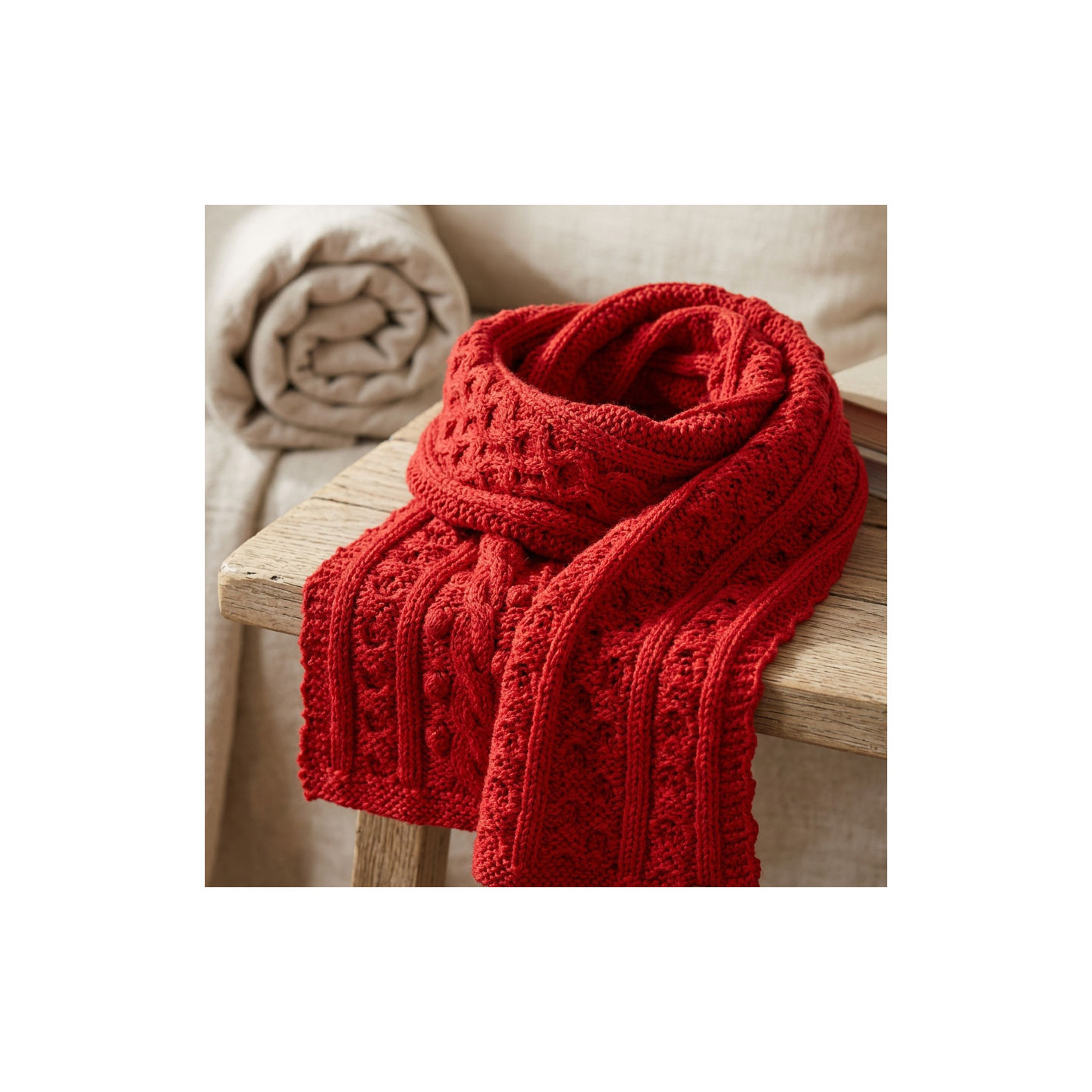 Écharpe Honeycomb Rouge Inis Crafts