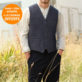 Emerald Isle Weaving Blue Chiné wool-blend cardigan