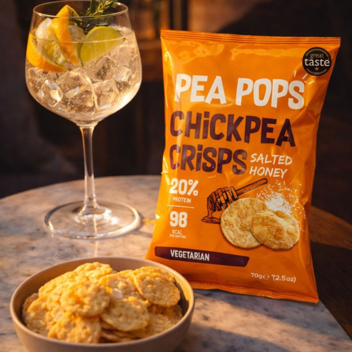 Honey & Salt Pea Pops Chickpea Chips 70g