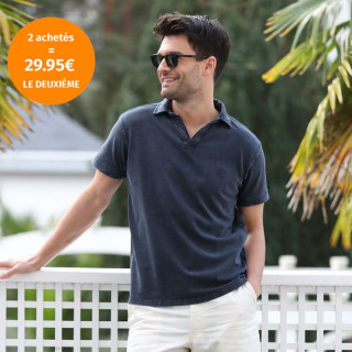 Out Of ireland Kian Navy Short Sleeve Polo Shirt
