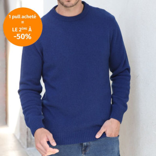 Celtic Alliance Round Neck Blue Extra Fine Wool Sweater