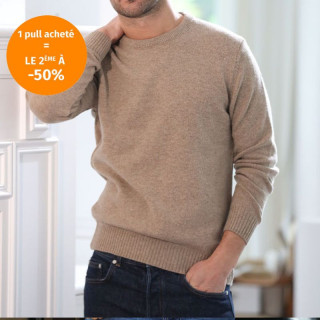 Pull Col Rond Taupe 80/20 Celtic Alliance