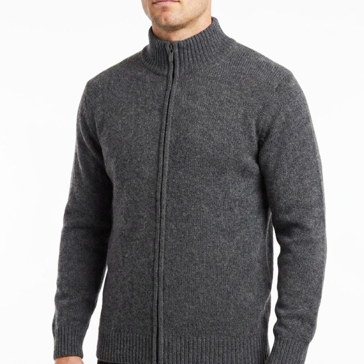 Gilet lambswool zippe gris hh25 celtic alliance