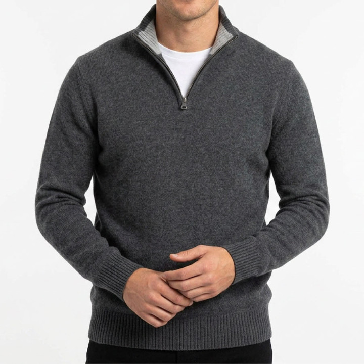 Pull Col Demi-Zip Gris Foncé Celtic Alliance
