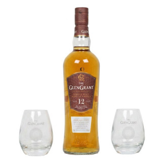Coffret Glen Grant 12 ans + 2 Verres 70cl 43°