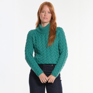 Pull Sligo Bleu Sarcelle Aran Woollen Mills