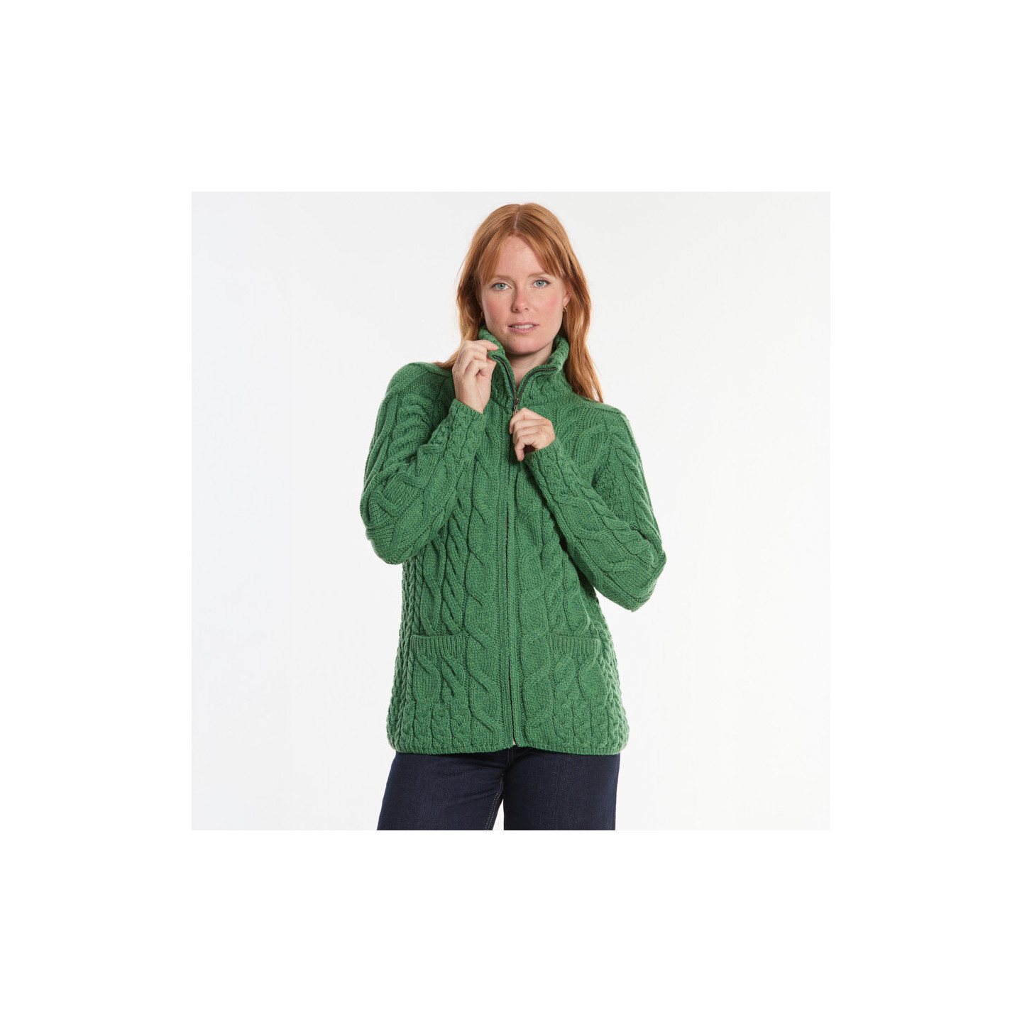 Cardigan Zippé Lisbaun Kiwi Aran Woollen Mills