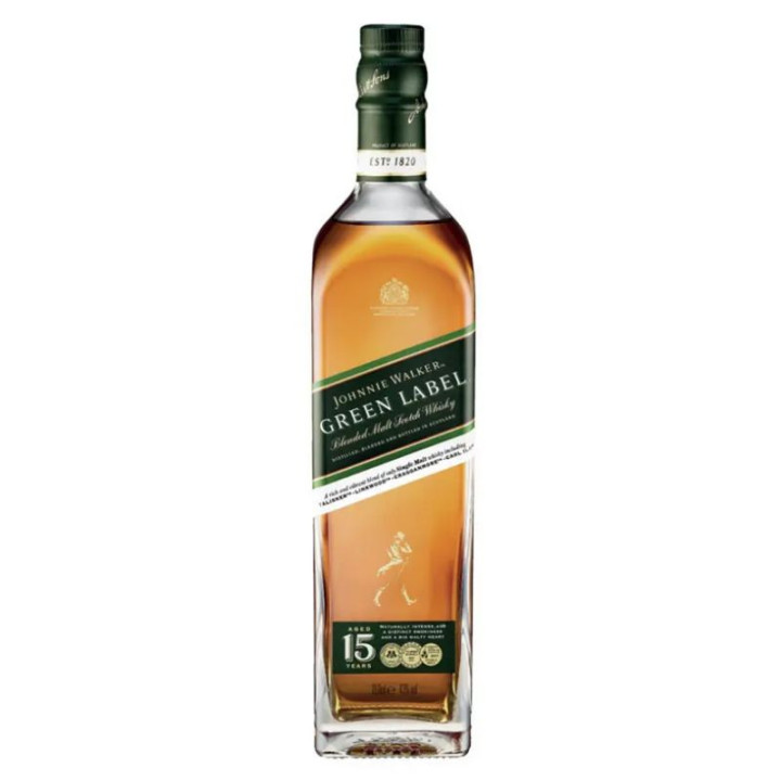 Johnnie Walker Green Label 15 Ans 43% | Blended Malt Scotch Whisky | Le Comptoir Irlandais