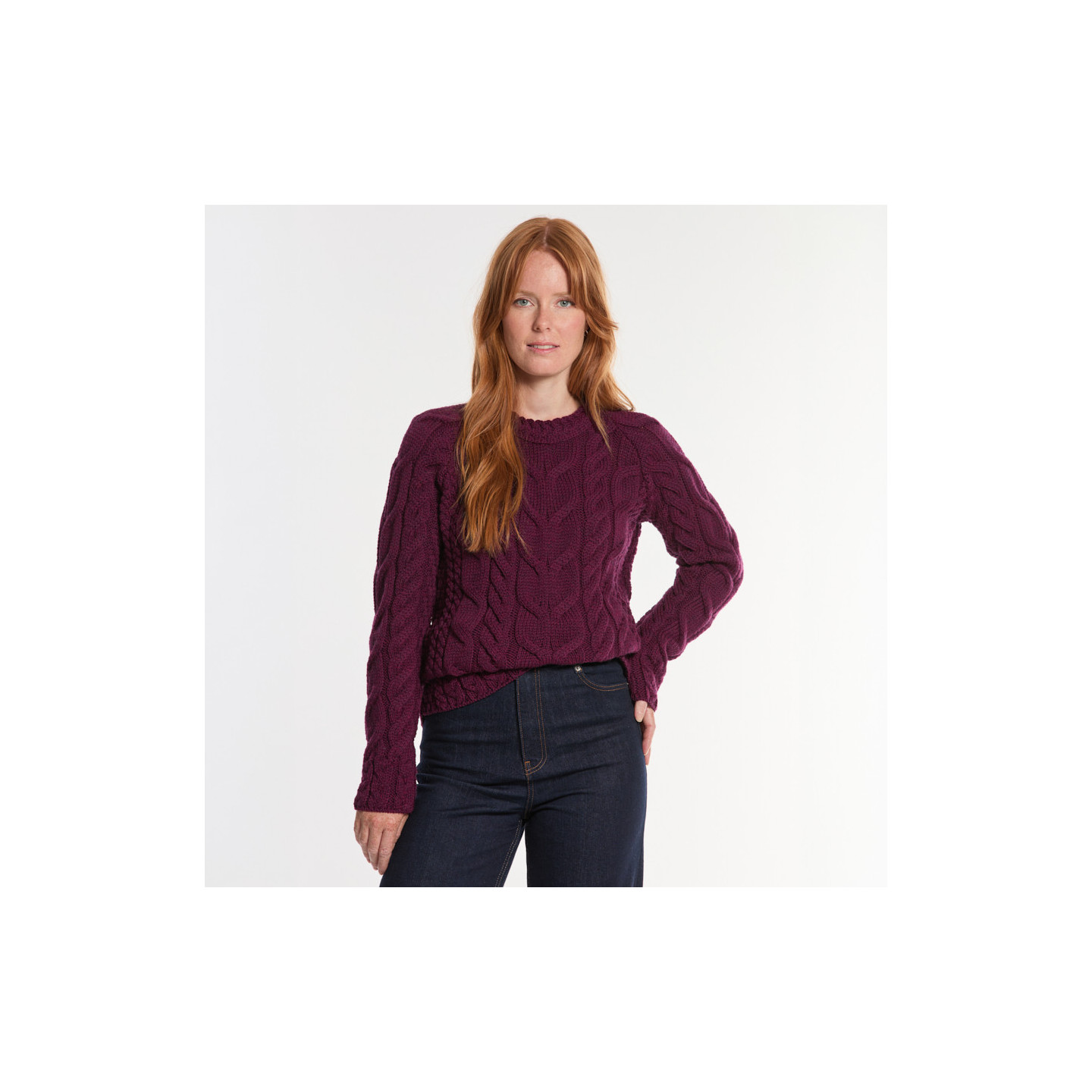Aran Woollen Mills Sweater Listowel Violet