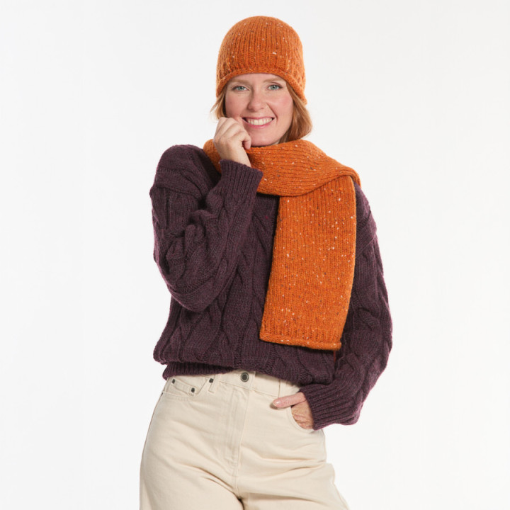 Echarpe Ballina Donegal Orange Aran Woollen Mills