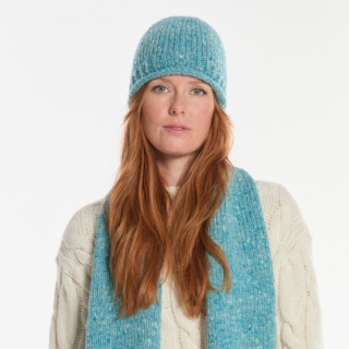 Bonnet Ballina Donegal Bleu Ciel Aran Woollen Mills