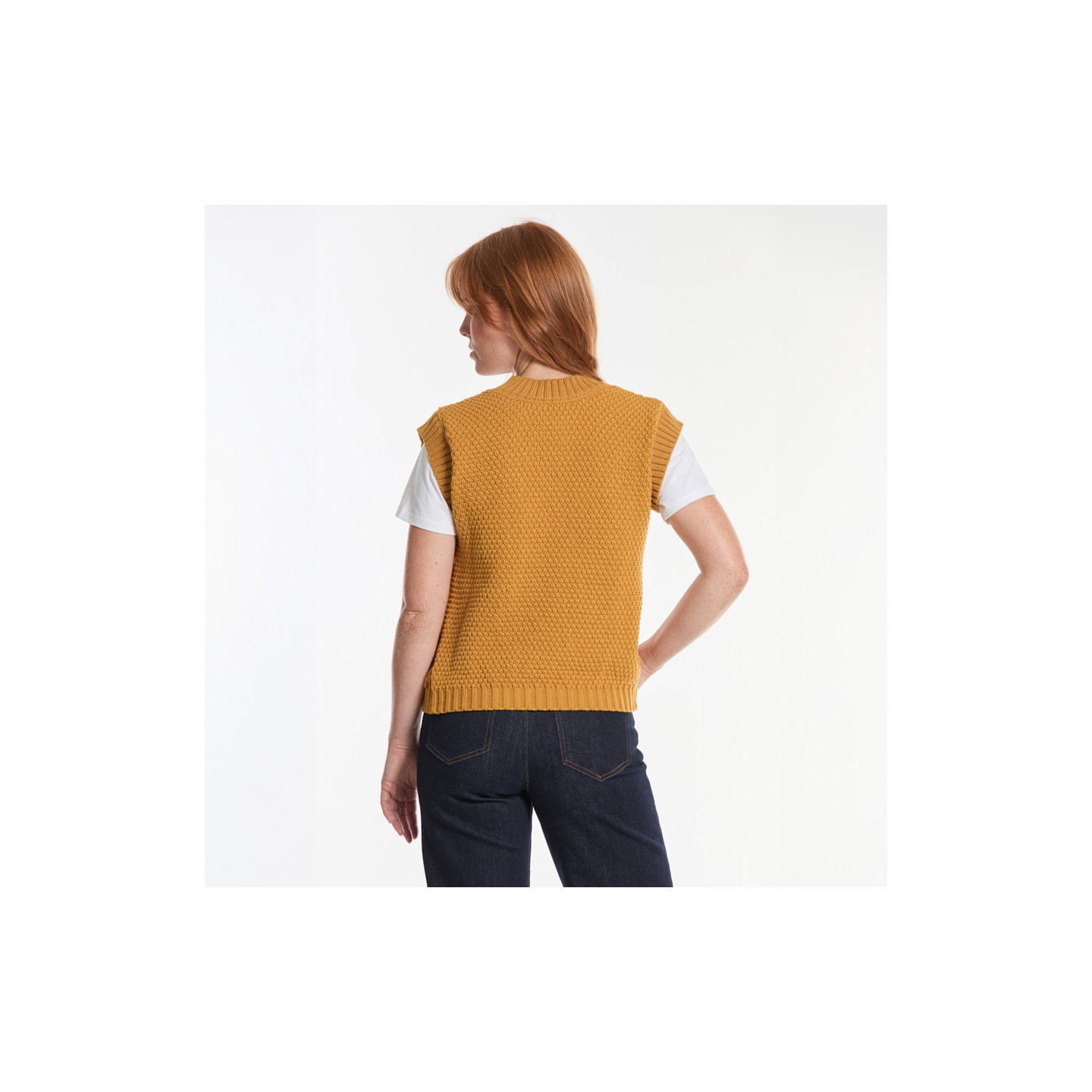 Deer Park Adare Mustard Sleeveless Sweater