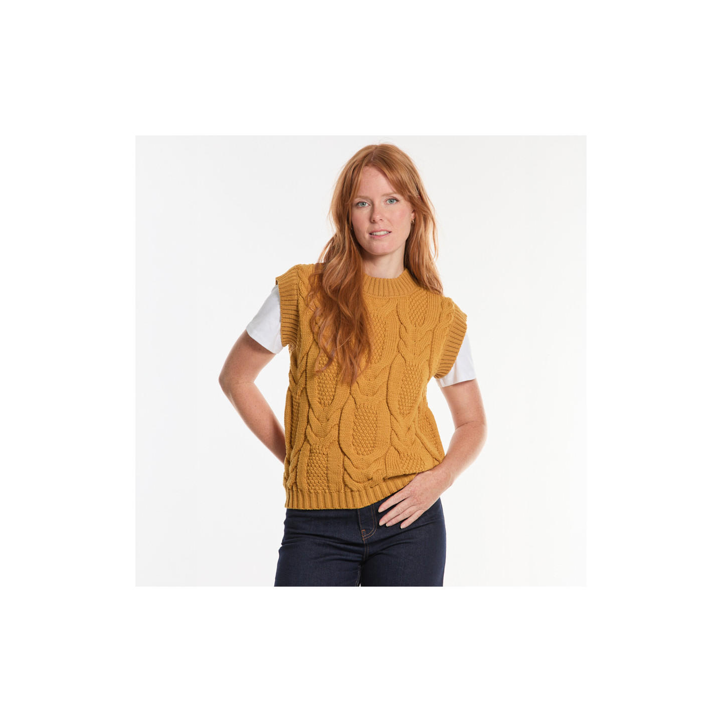 Pull Adare Sans Manches Moutarde Deer Park