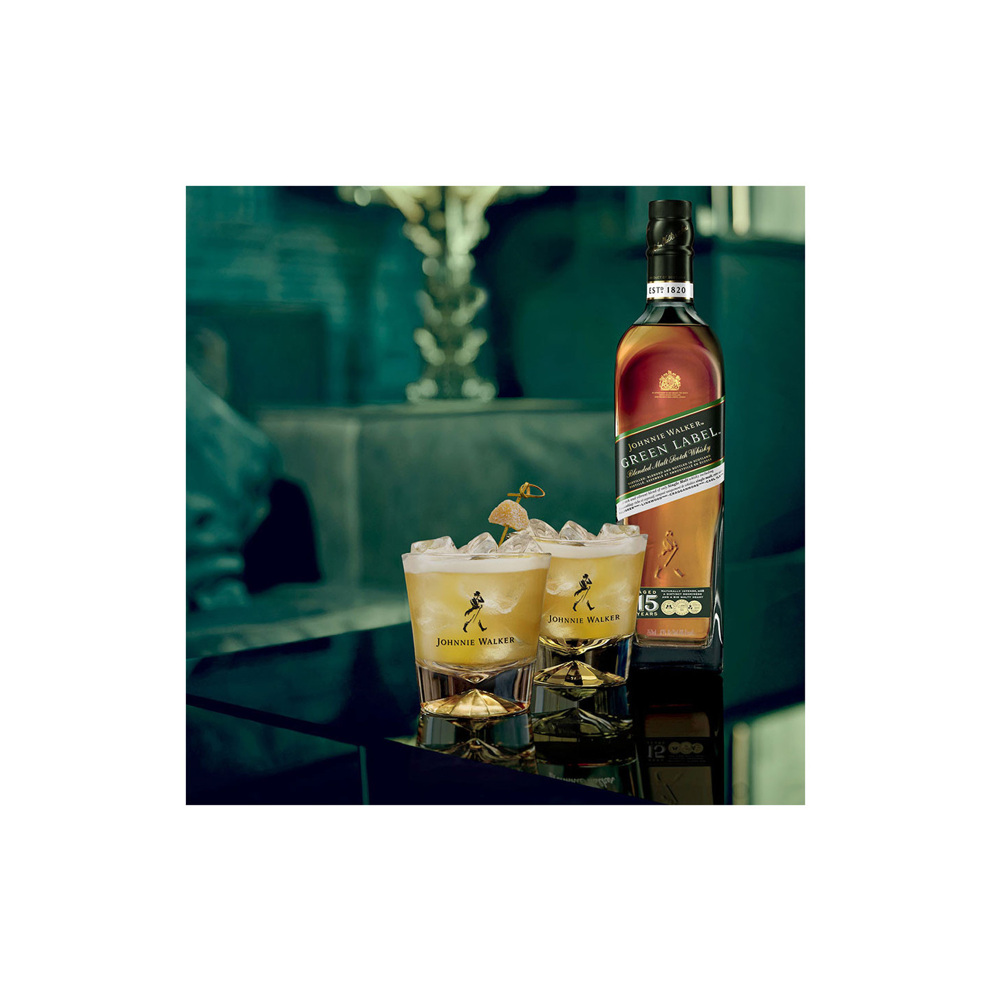 Johnnie Walker Green Label 15 Ans 43% | Blended Malt Scotch Whisky | Le Comptoir Irlandais