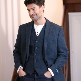 Emerald Isle Weaving Blue Wool Blend Jacket