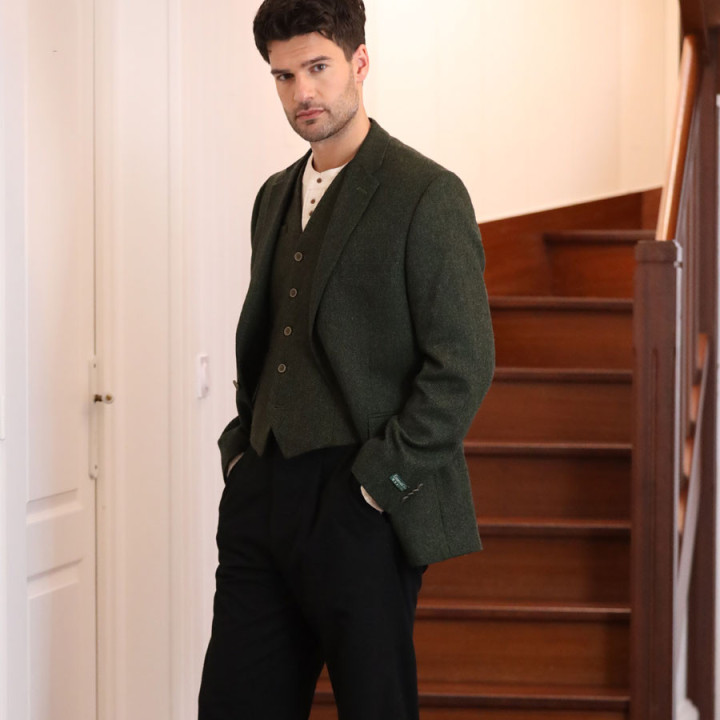 Emerald Isle Weaving Olive Wool Blend Jacket