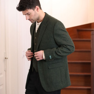 Emerald Isle Weaving Olive Wool Blend Jacket