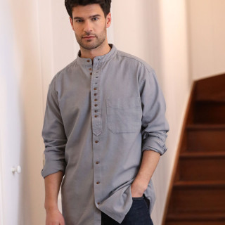 Civilian Blue Grey Officer Collar Shirt
