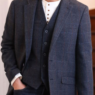 Emerald Isle Weaving Blue Chiné wool-blend cardigan