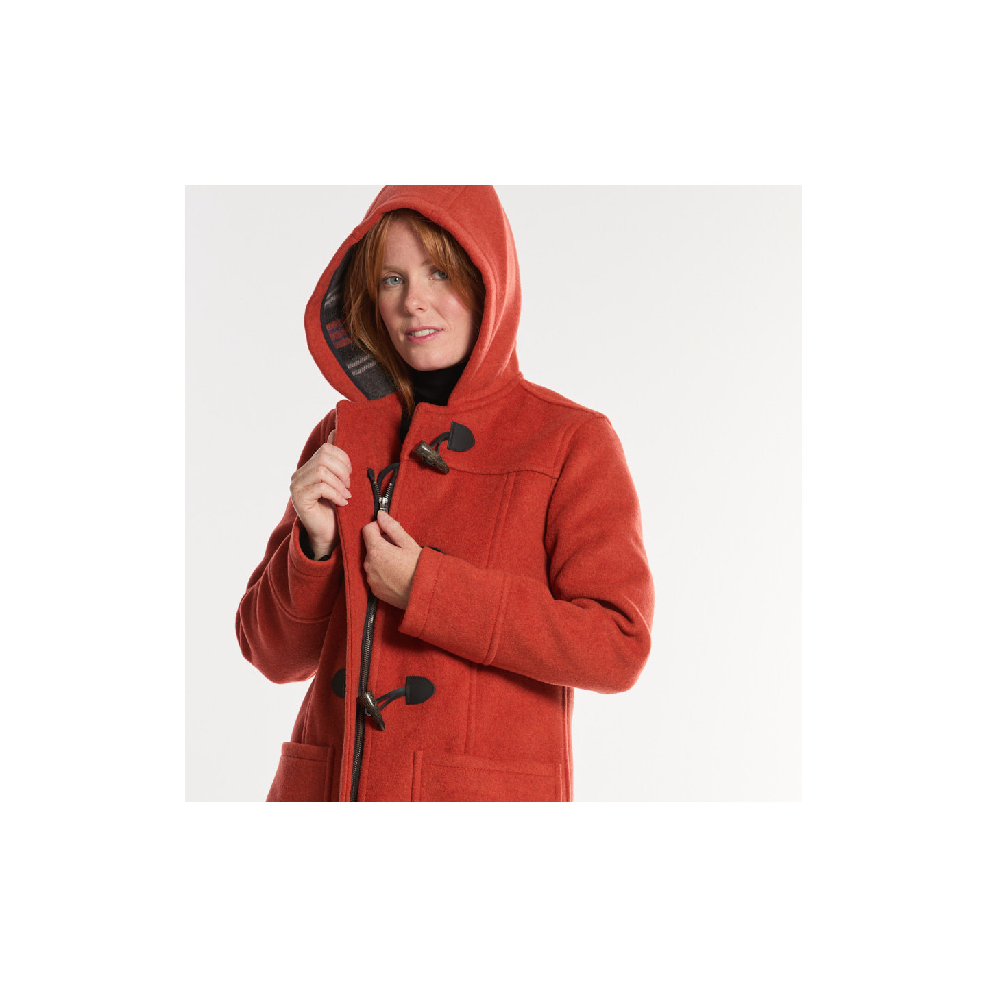 Duffle-Coat Fiona Orange Brique London Tradition