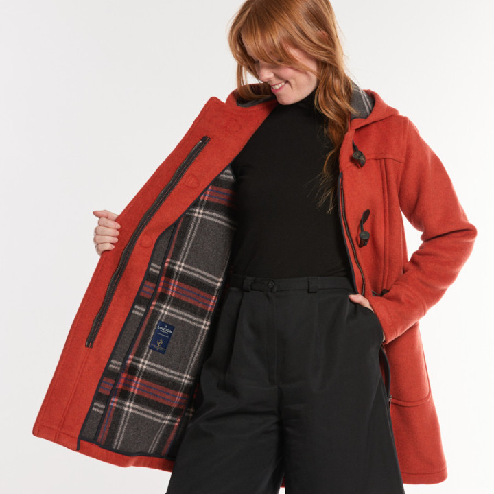 Duffle-Coat Fiona Orange Brique London Tradition