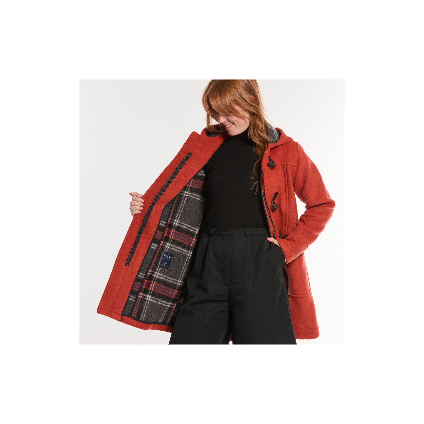 London Tradition Orange Fiona Duffle-Coat