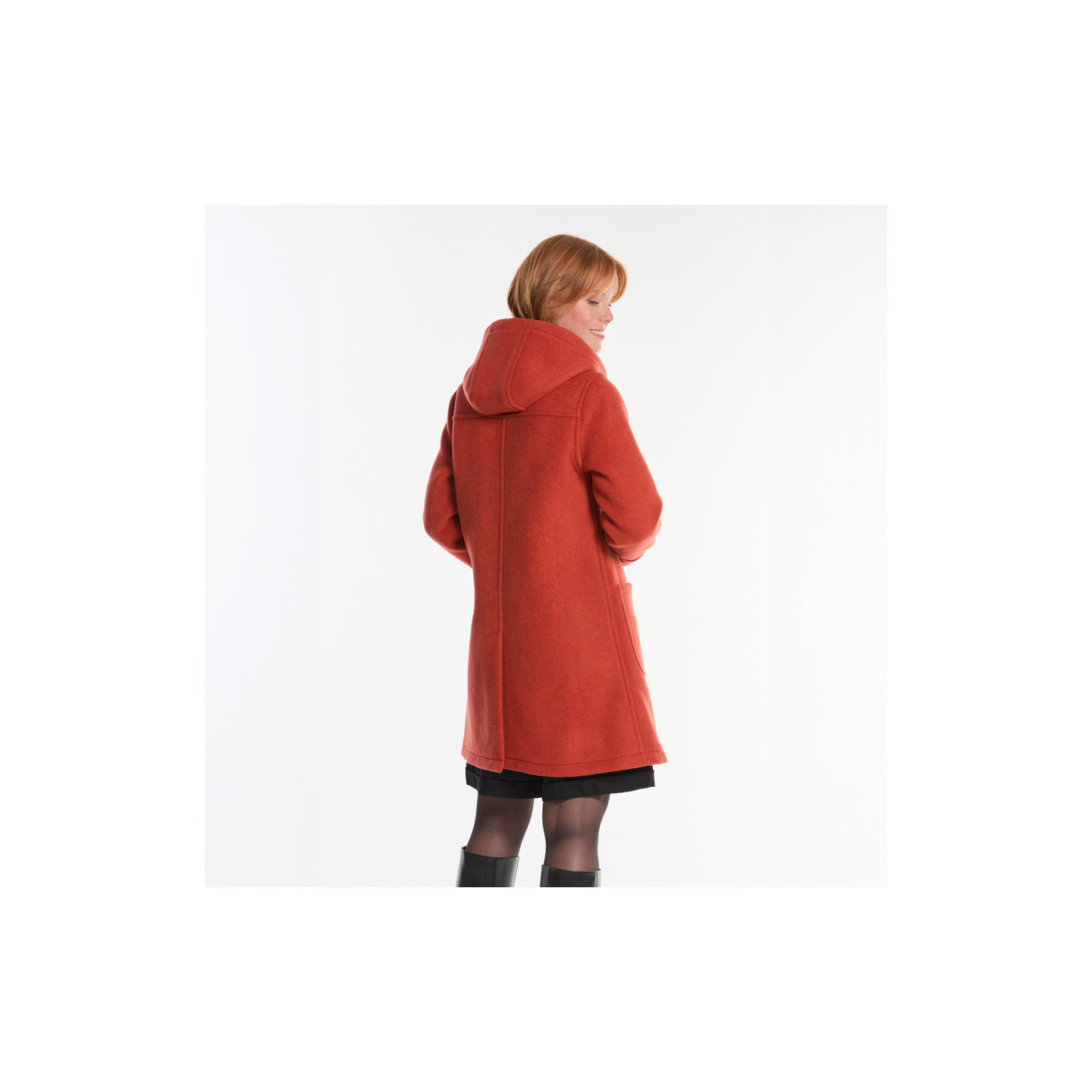 Duffle-Coat Fiona Orange Brique London Tradition
