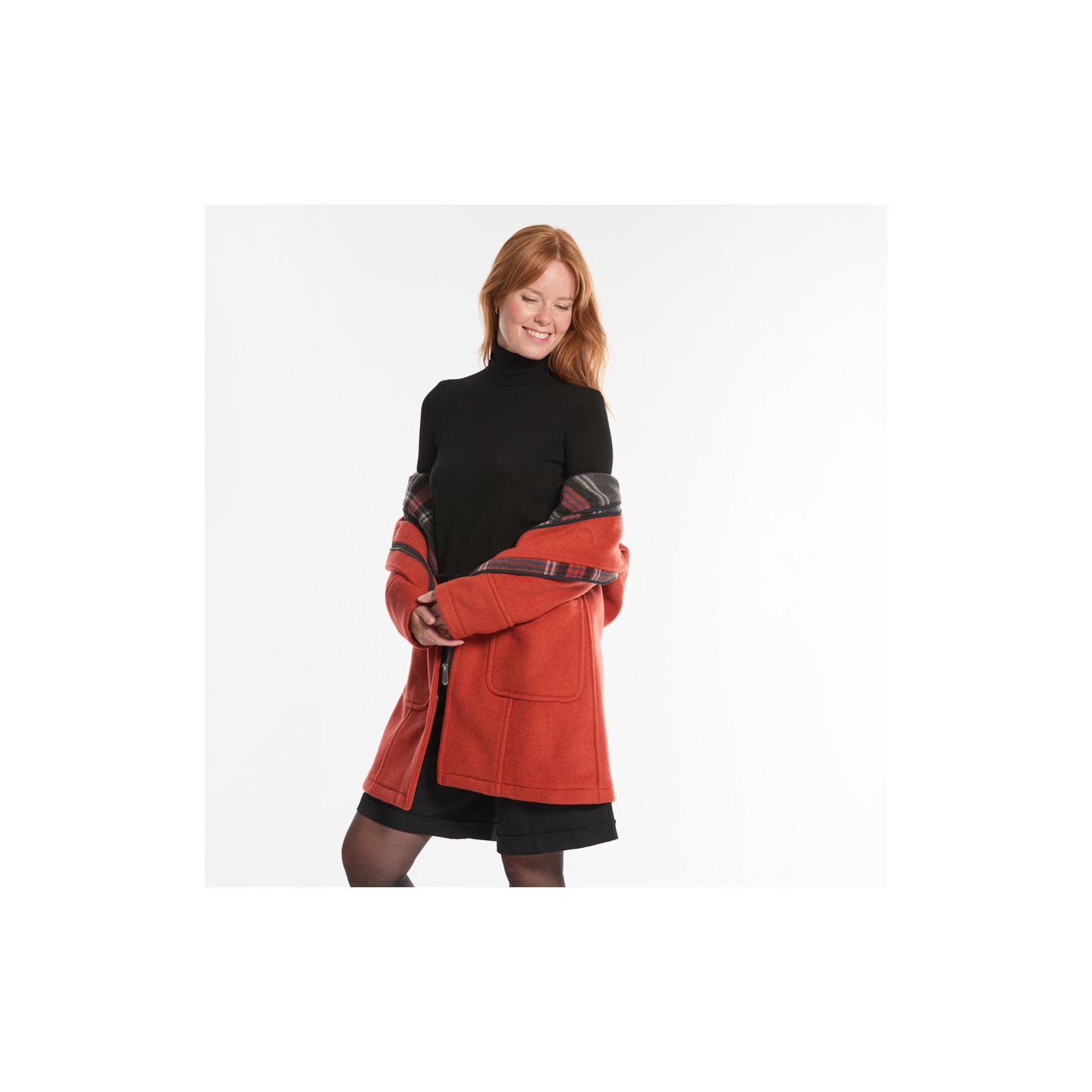 London Tradition Orange Fiona Duffle-Coat