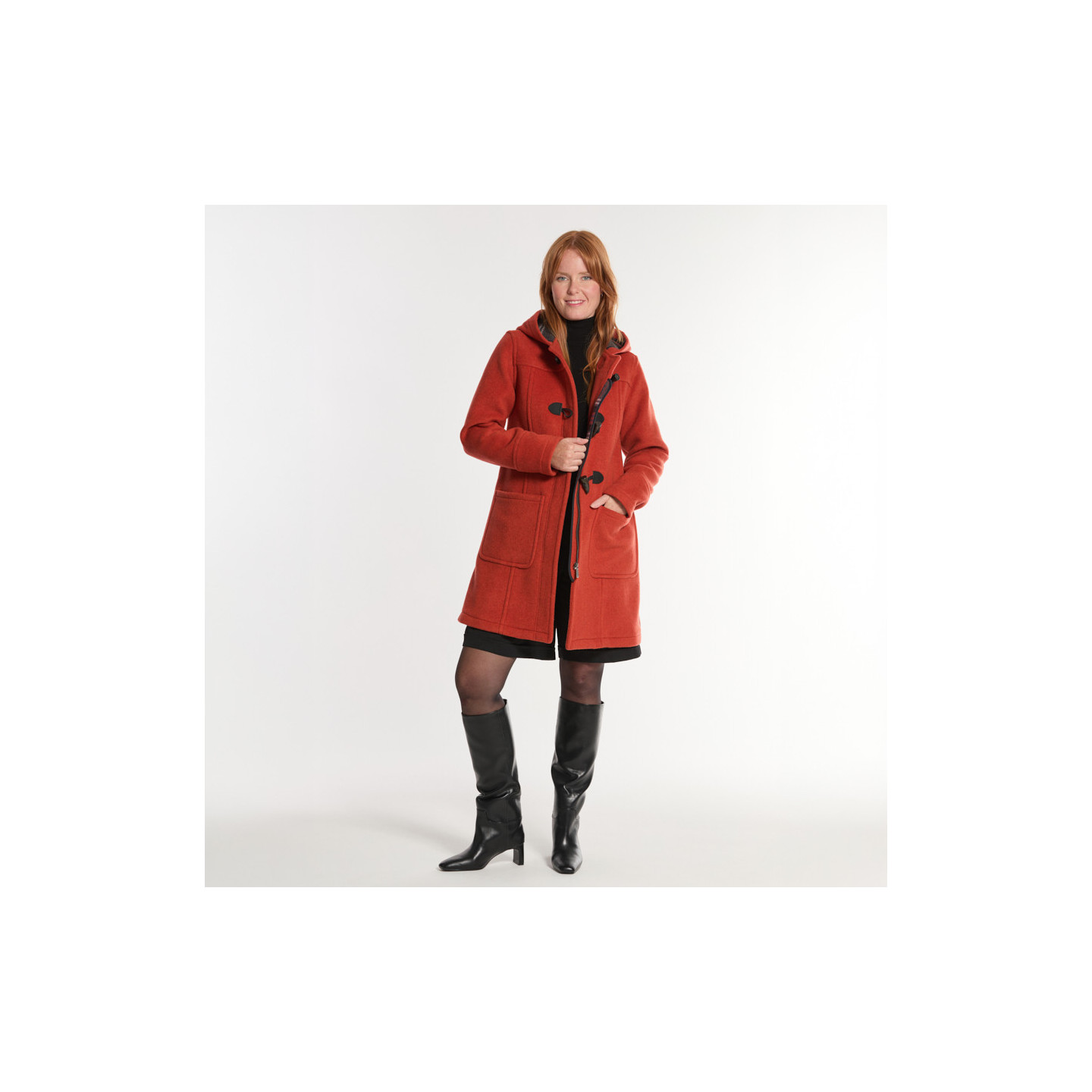 Duffle-Coat Fiona Orange Brique London Tradition