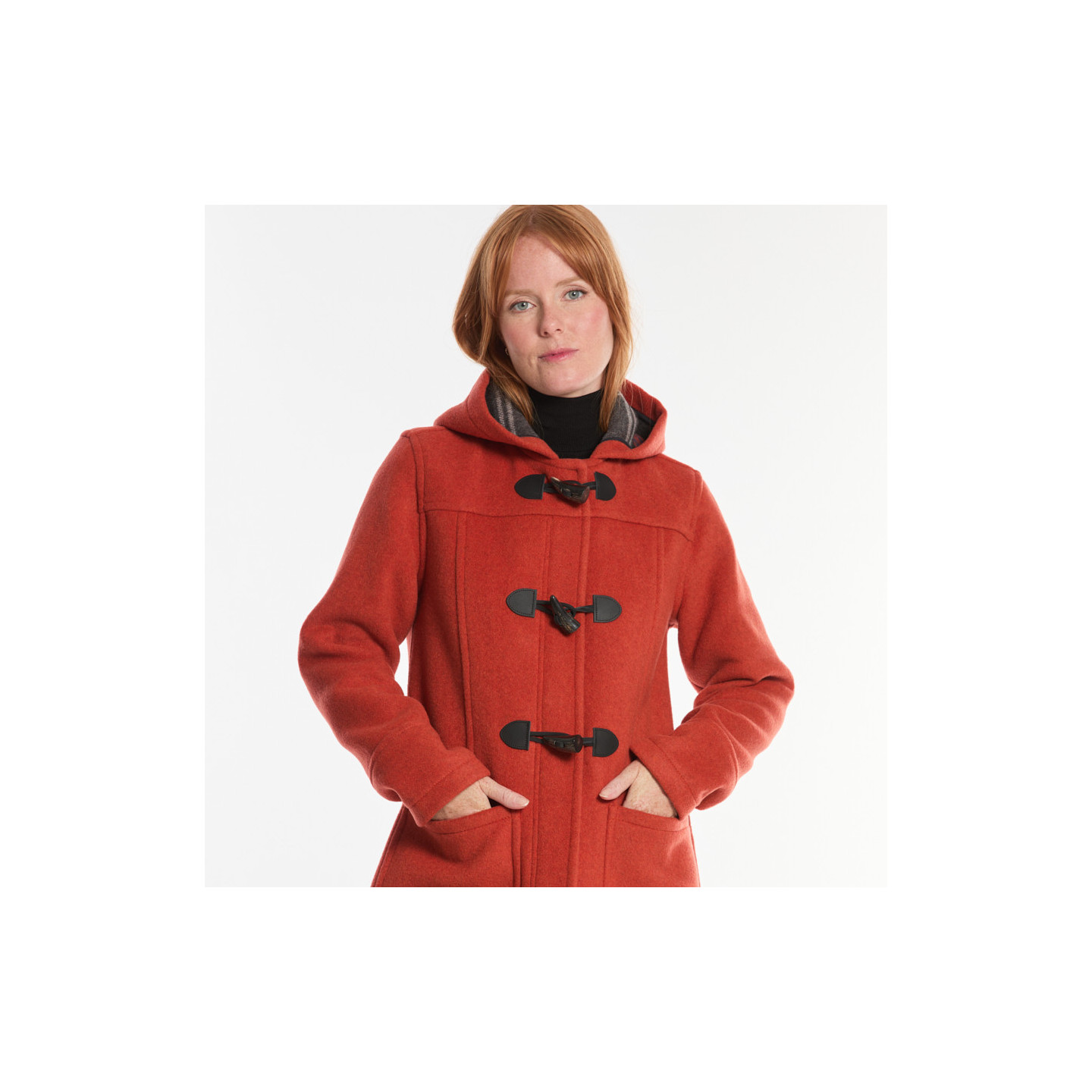Duffle-Coat Fiona Orange Brique London Tradition