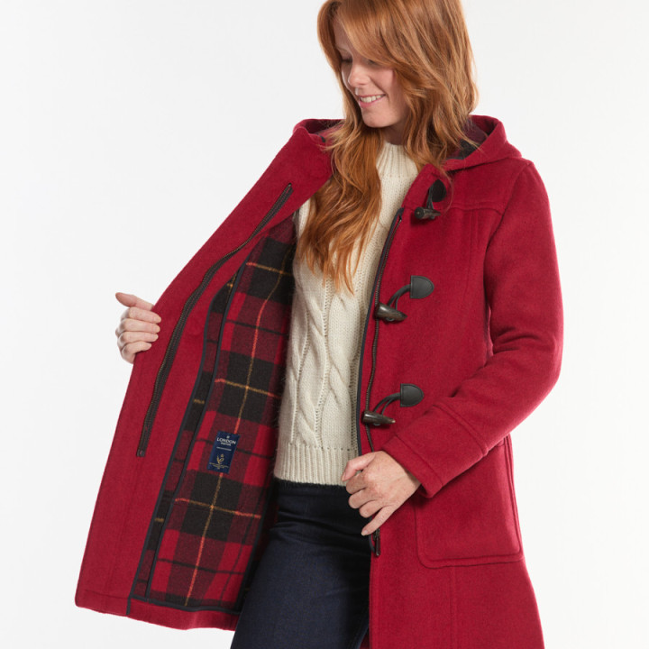 London Tradition Fiona Cherry Zipped Duffle-Coat