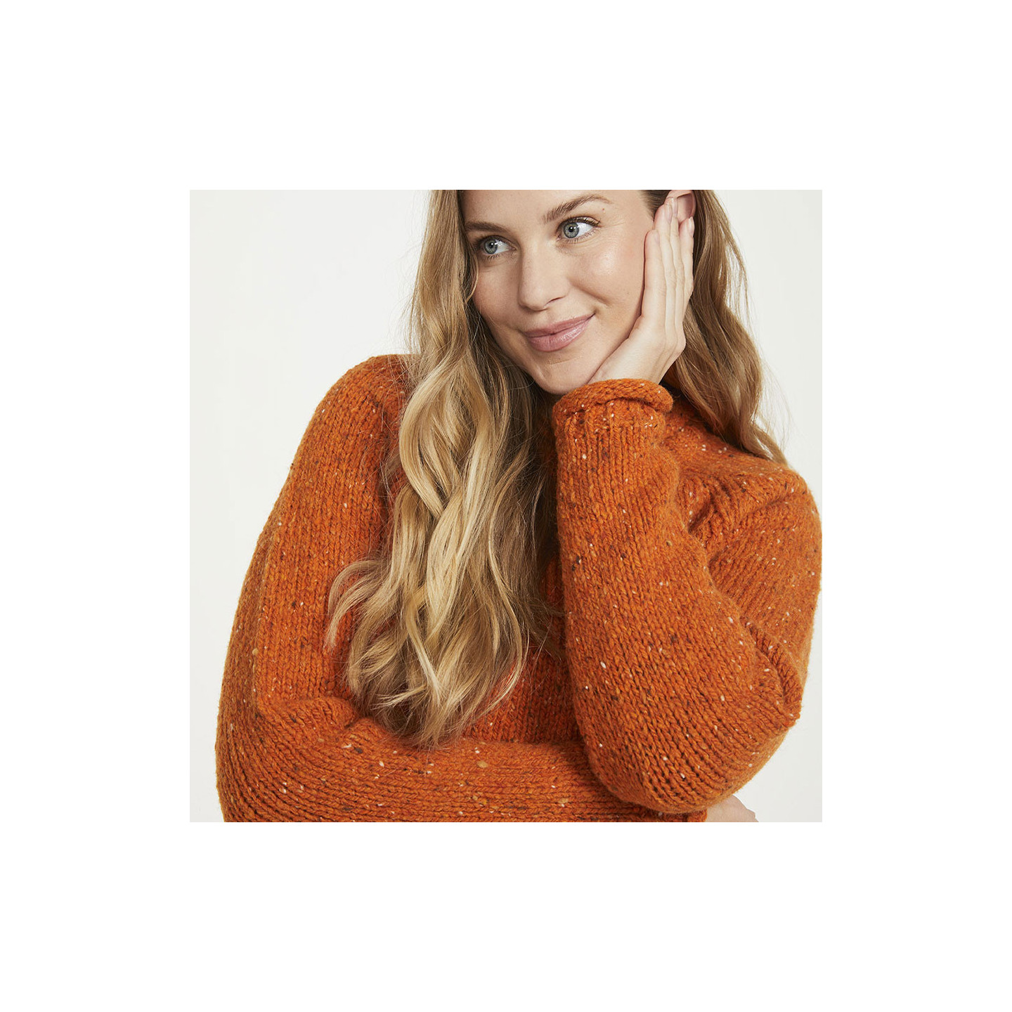 Aran Woollen Mills Ballina Orange Jumper
