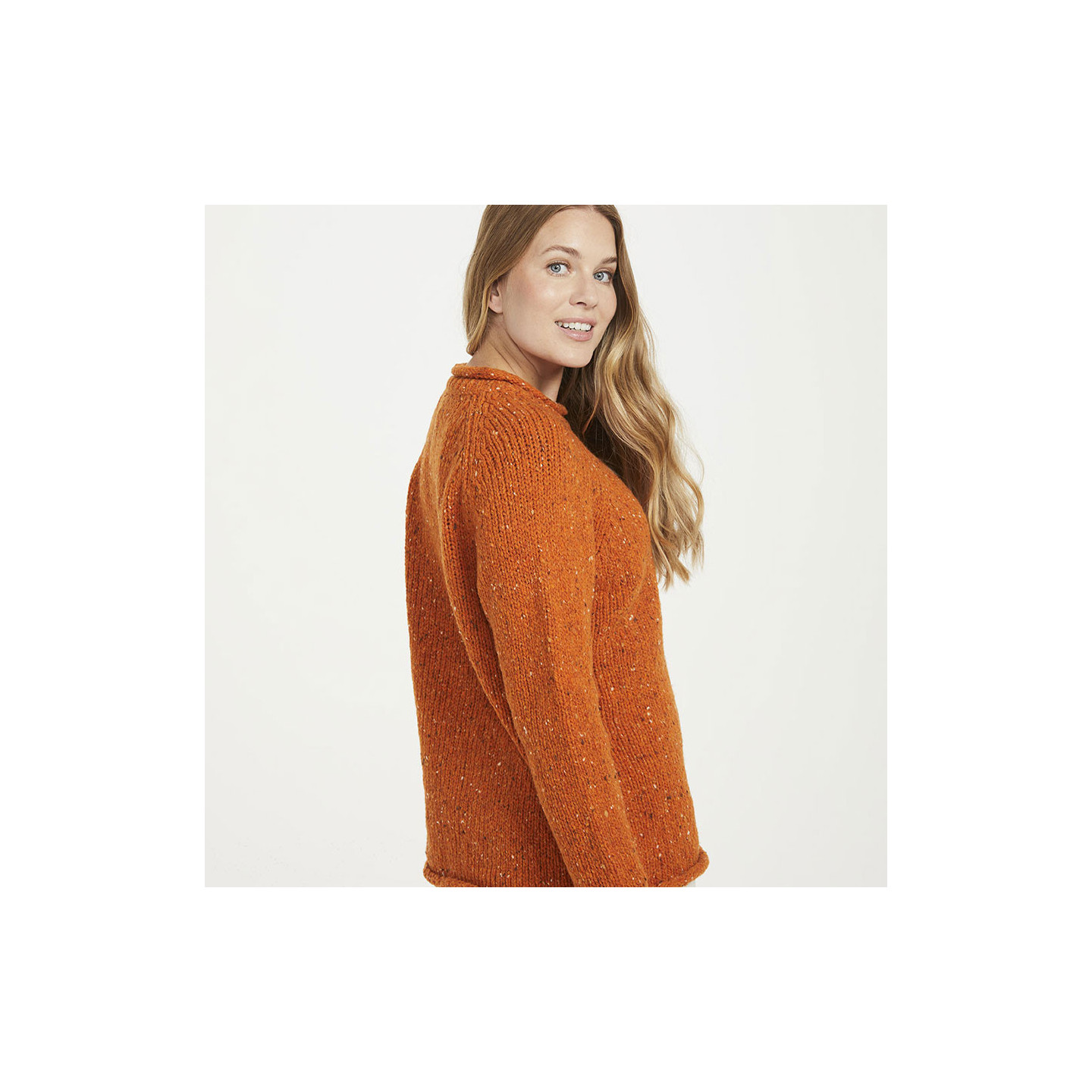 Aran Woollen Mills Ballina Orange Jumper