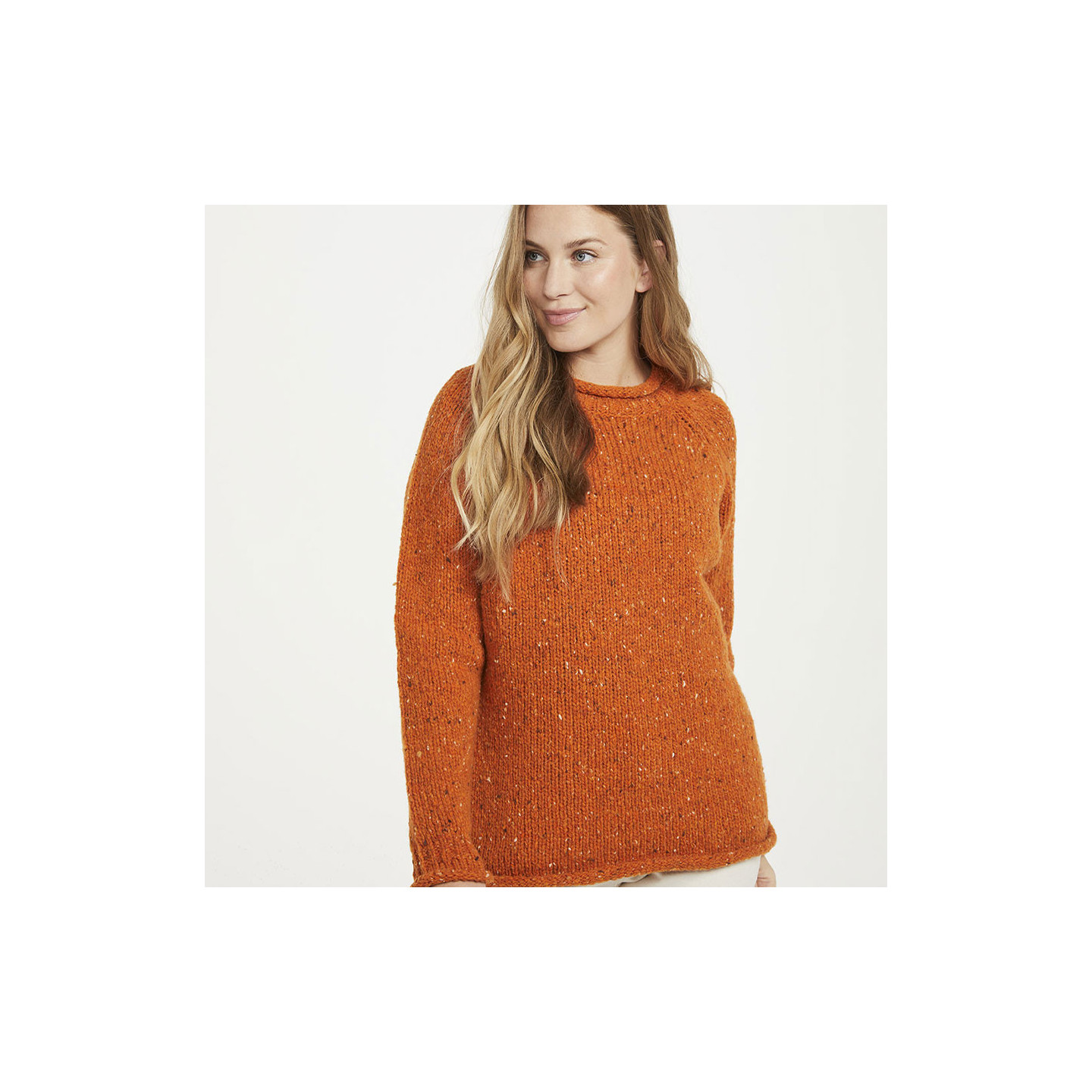 Aran Woollen Mills Ballina Orange Jumper