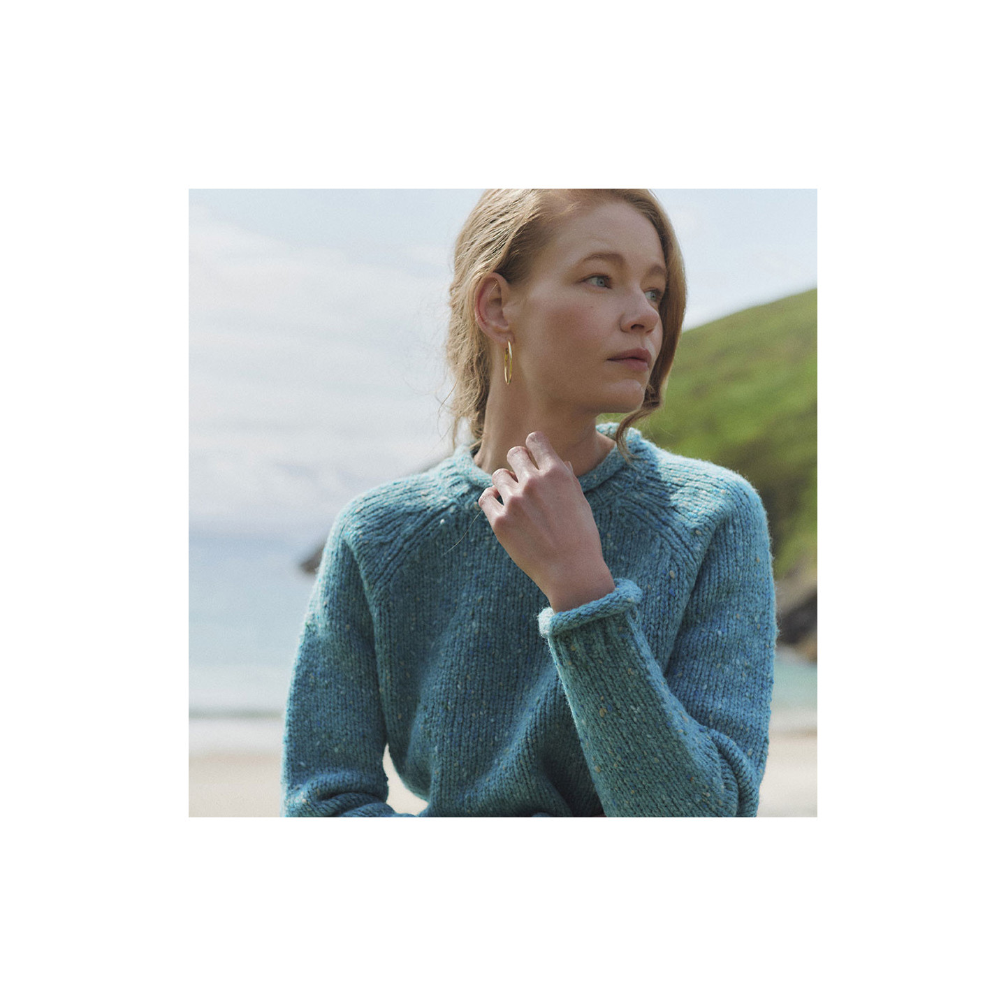 Pull Ballina Bleu Ciel Aran Woollen Mills