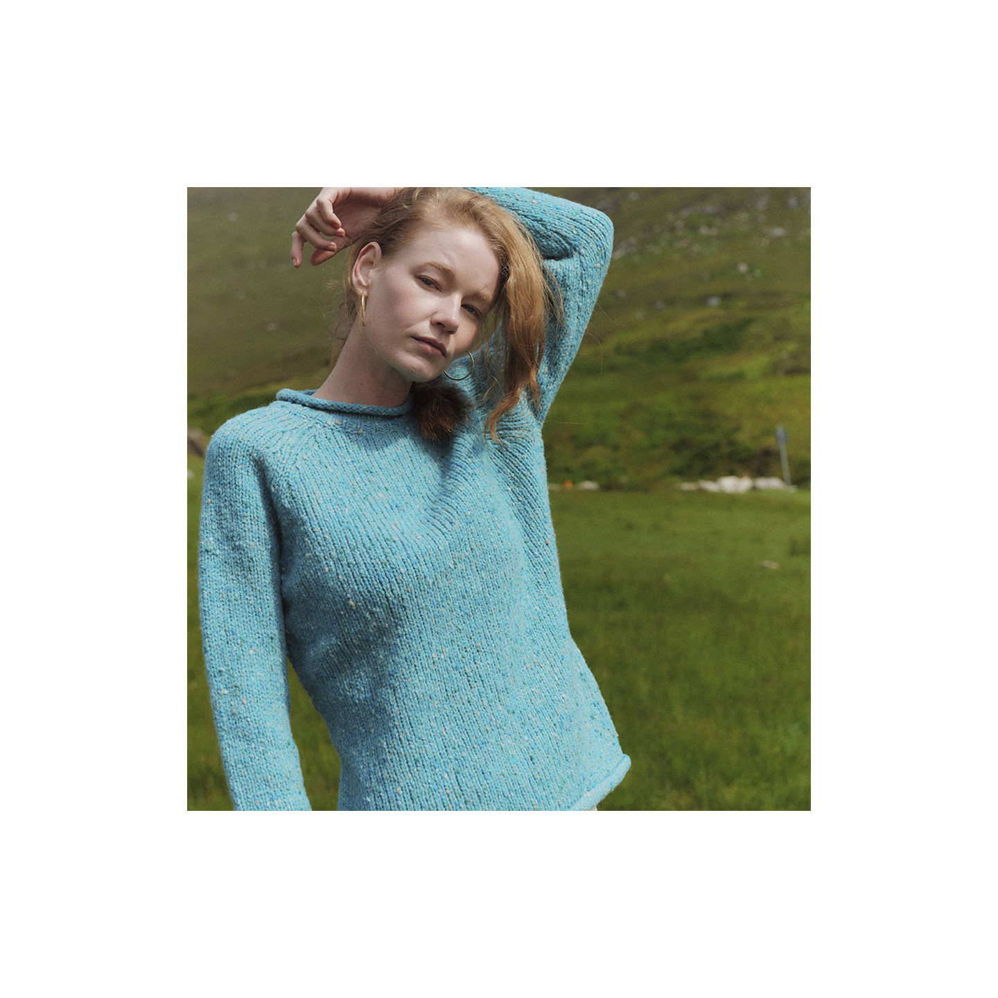 Pull Ballina Bleu Ciel Aran Woollen Mills