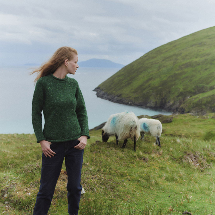 Pull Ballina Vert Aran Woollen Mills