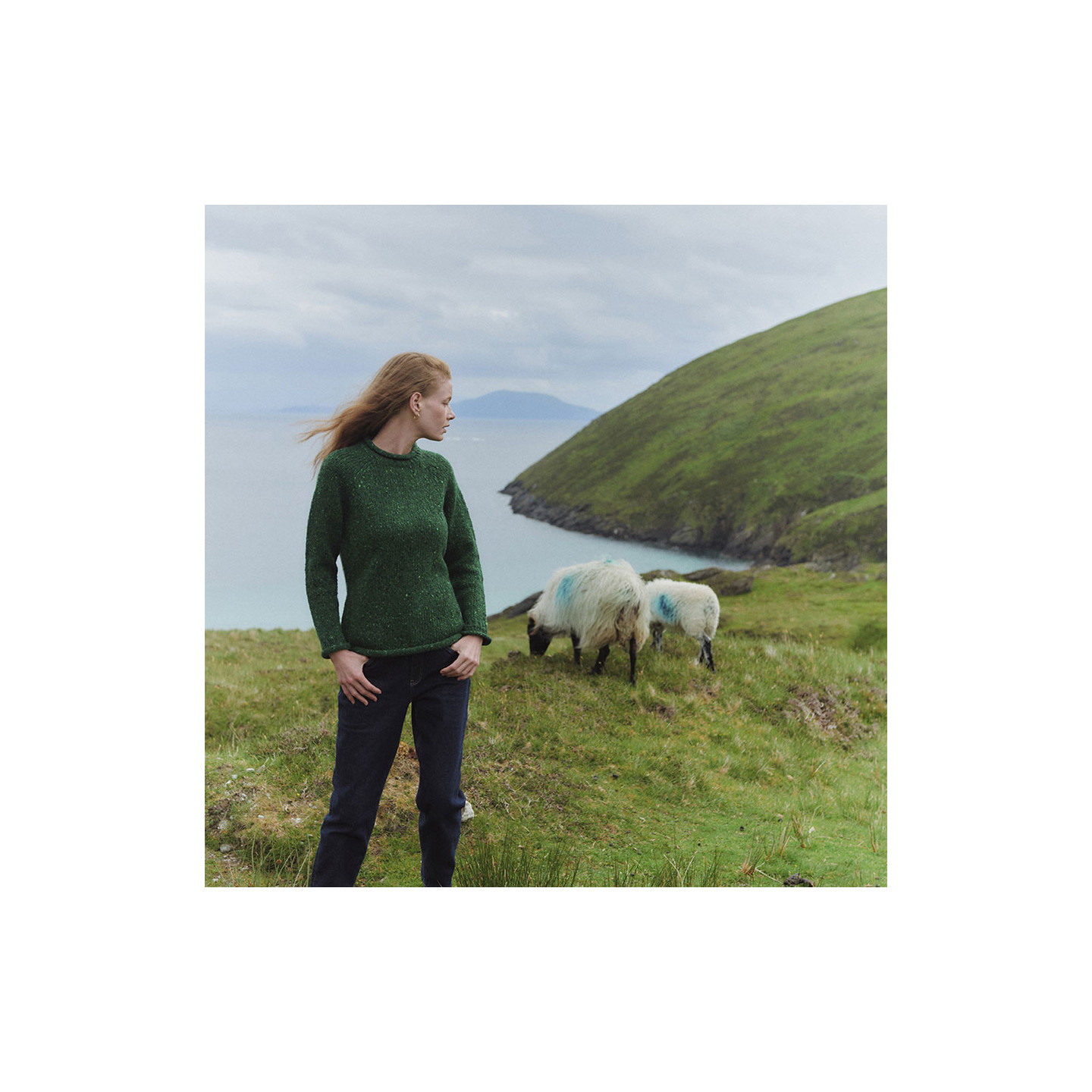 Pull Ballina Vert Aran Woollen Mills