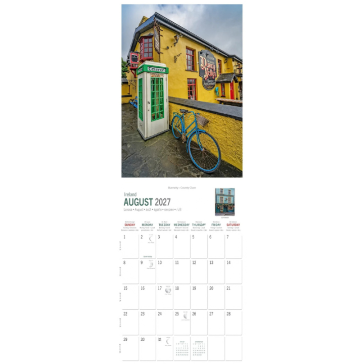 Calendrier 2027 Slim Irish Pubs