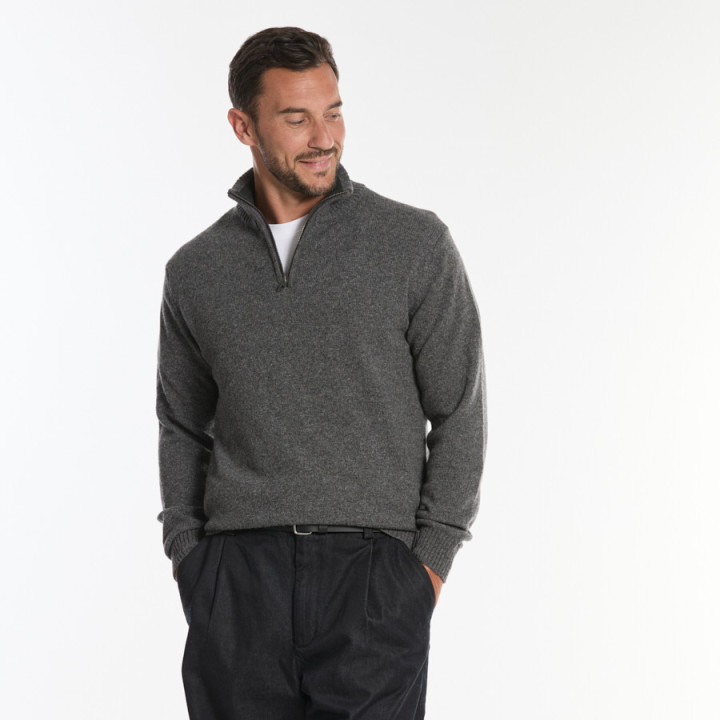 Pull Col Demi-Zip Gris Foncé Celtic Alliance