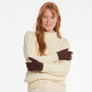 Out Of Ireland Brown Three-Button Gloves