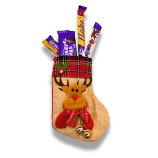 Chaussette de Noël garnie de confiseries Cadbury