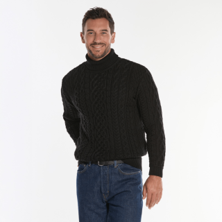Aran Woolen Mills Black Turtleneck Sweater