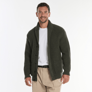 Inis Crafts Green Buttoned Merino Cardigan