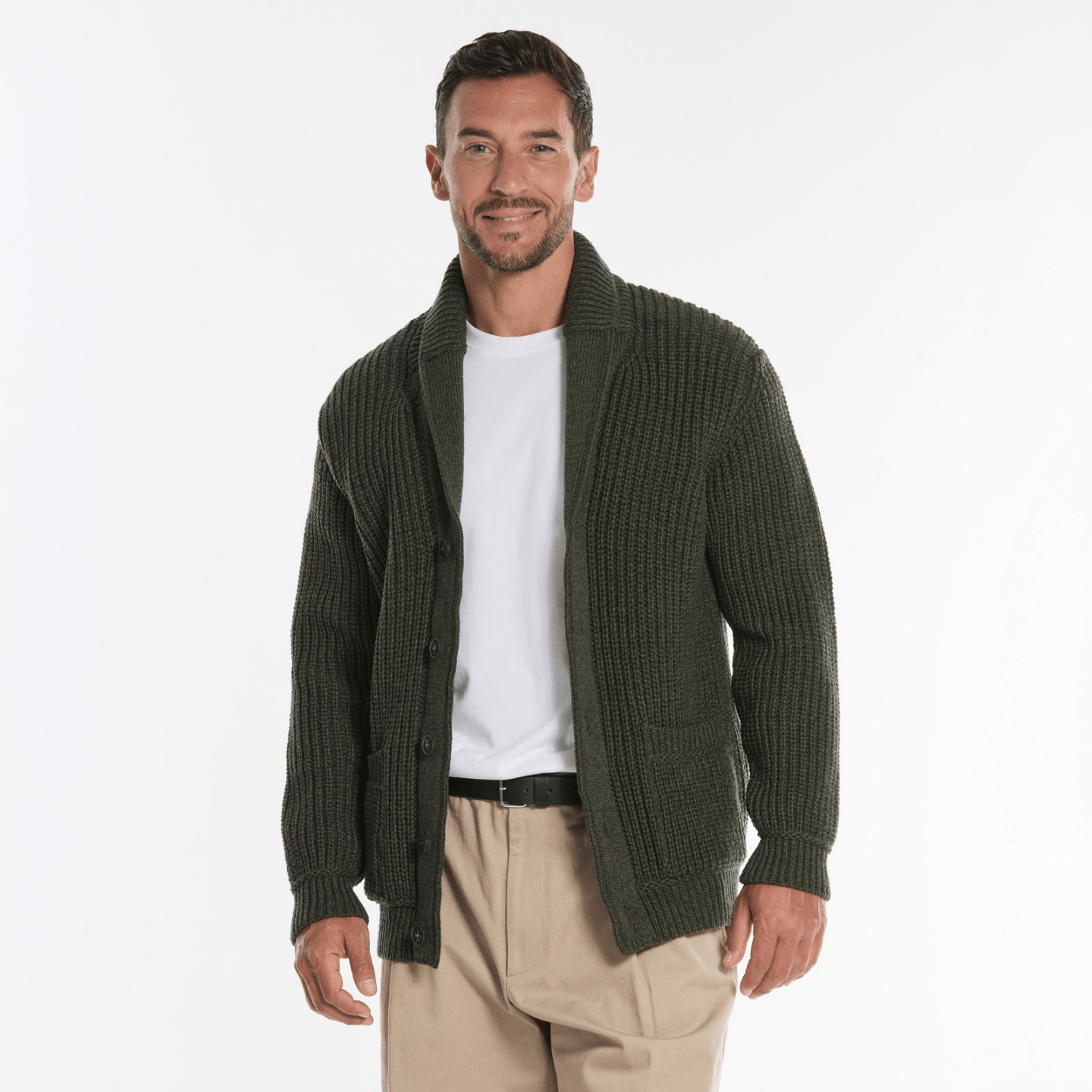 Gilet Mérinos Boutonné Vert Inis Crafts