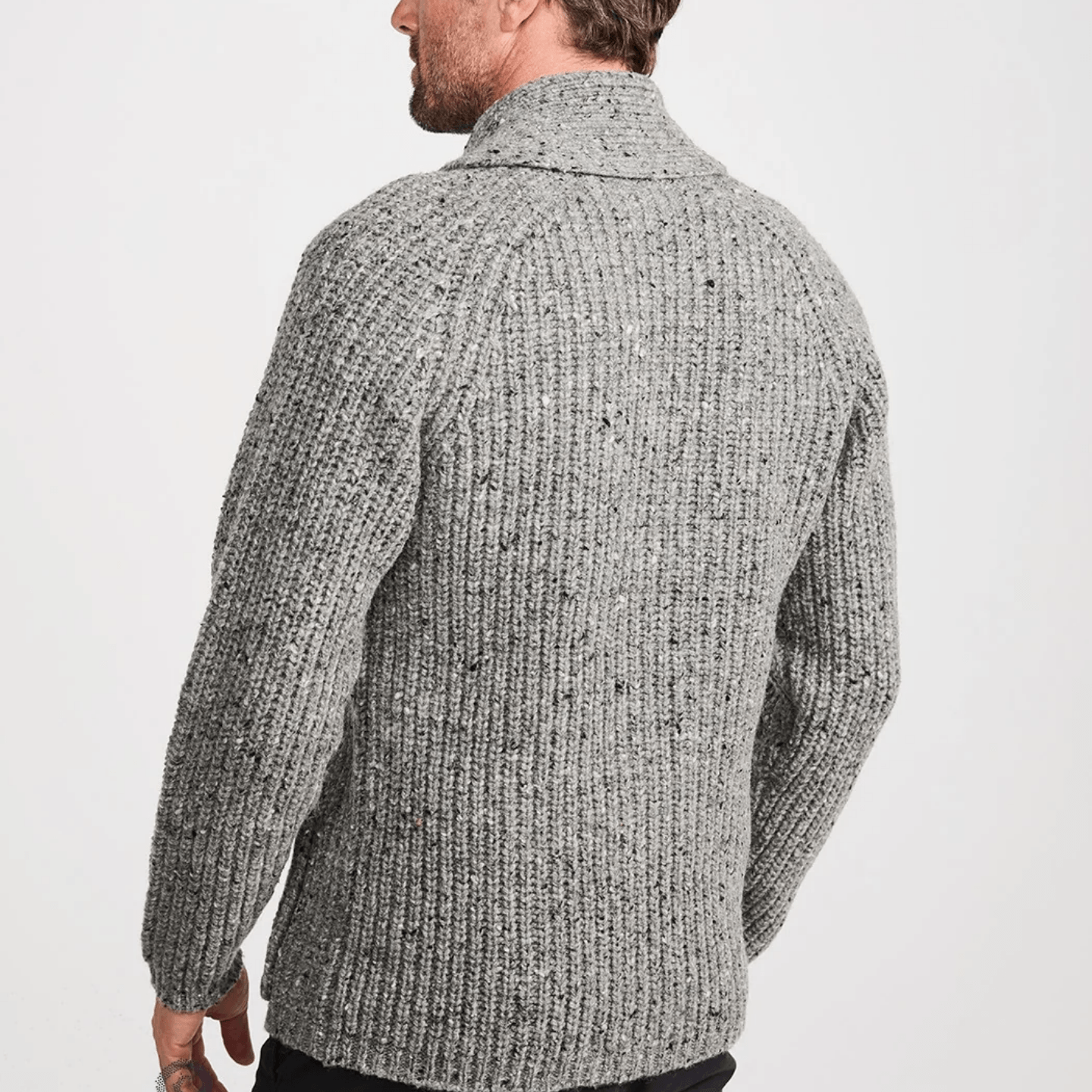 Aran Woollen Mils Cardigan Kells Grey