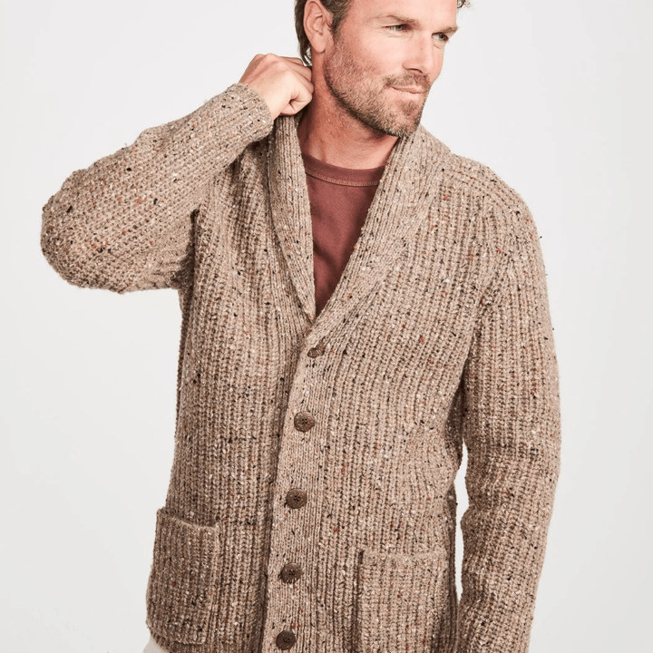 Aran Woollen Mils Cardigan Kells Beige