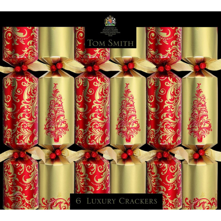 Christmas Crackers Red & Gold Luxury Tom Smith x6