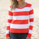 Out Of Ireland Orange-White Striped Sweater